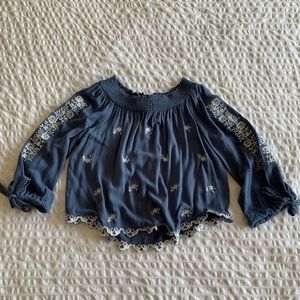 Boho white embroidery blous